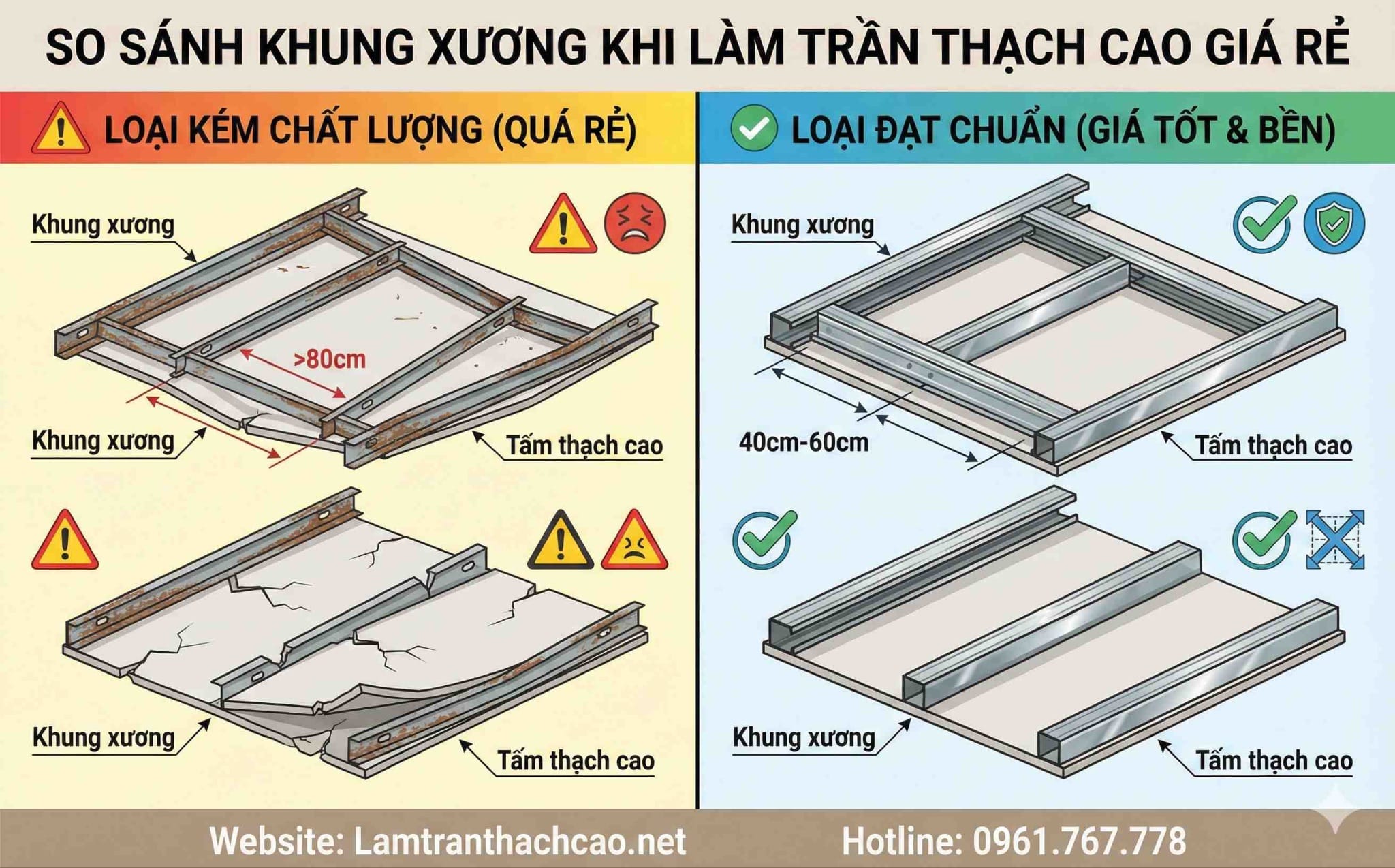 Trần thạch cao giá rẻ