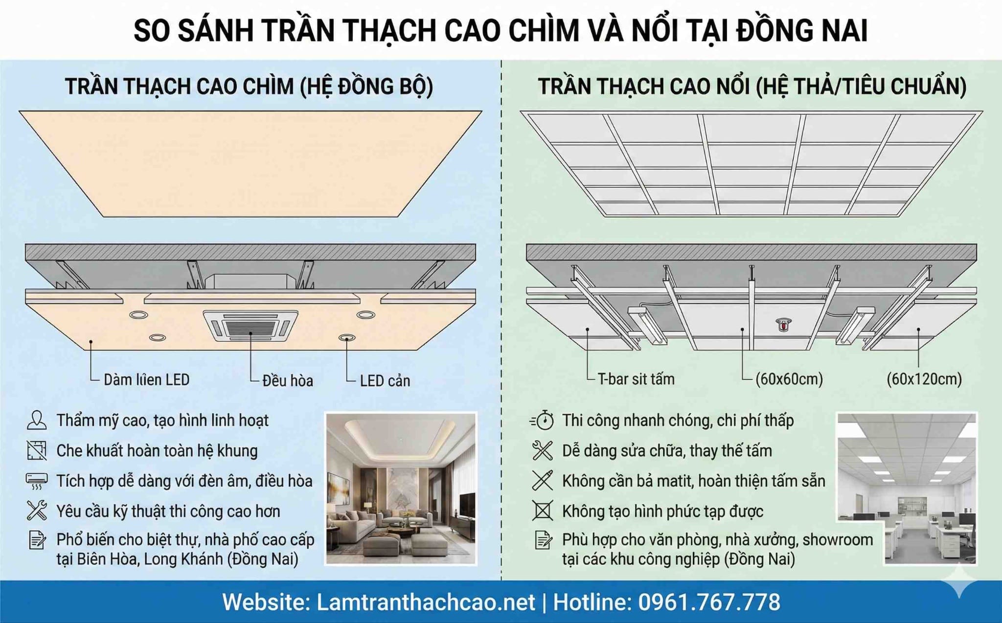 Giá làm trần thạch cao ở đồng nai